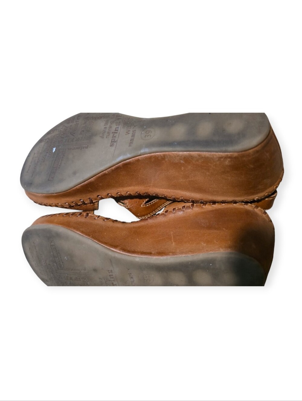 Pikolinos Margarita 943-1607 Brandy leather wedge sandals - Picture 6 of 7